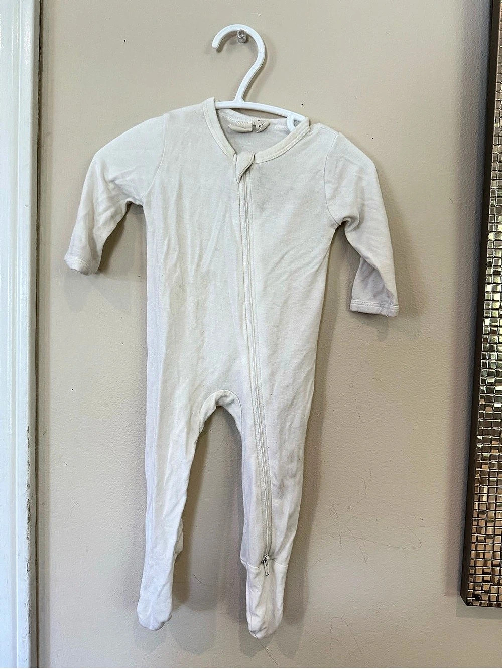 Kyte Baby Zippered Footie White Baby Size 0-3M